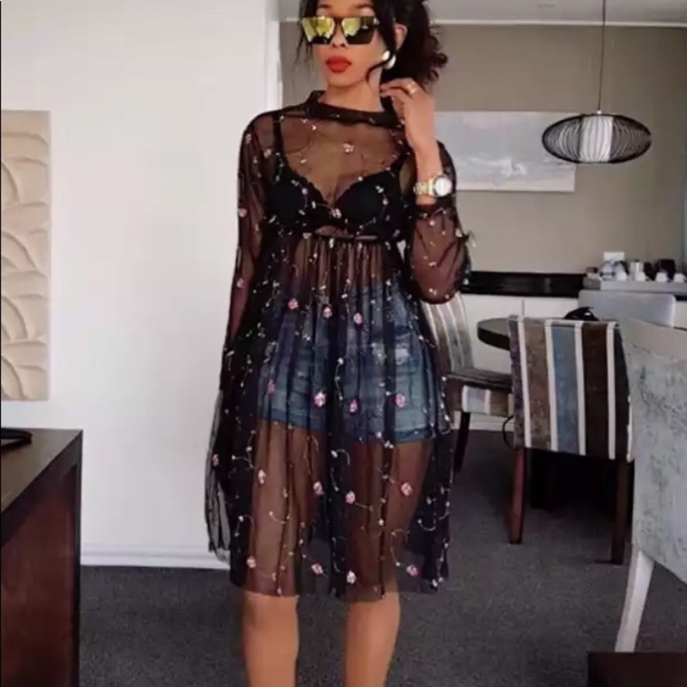SheerFloral Dress
